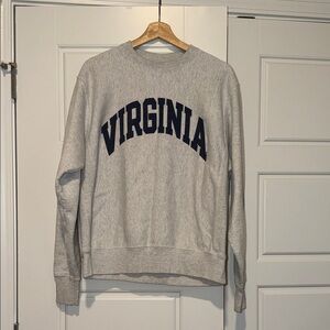 unisex Champion reverse weave Virginia light gray crewneck sweatshirt